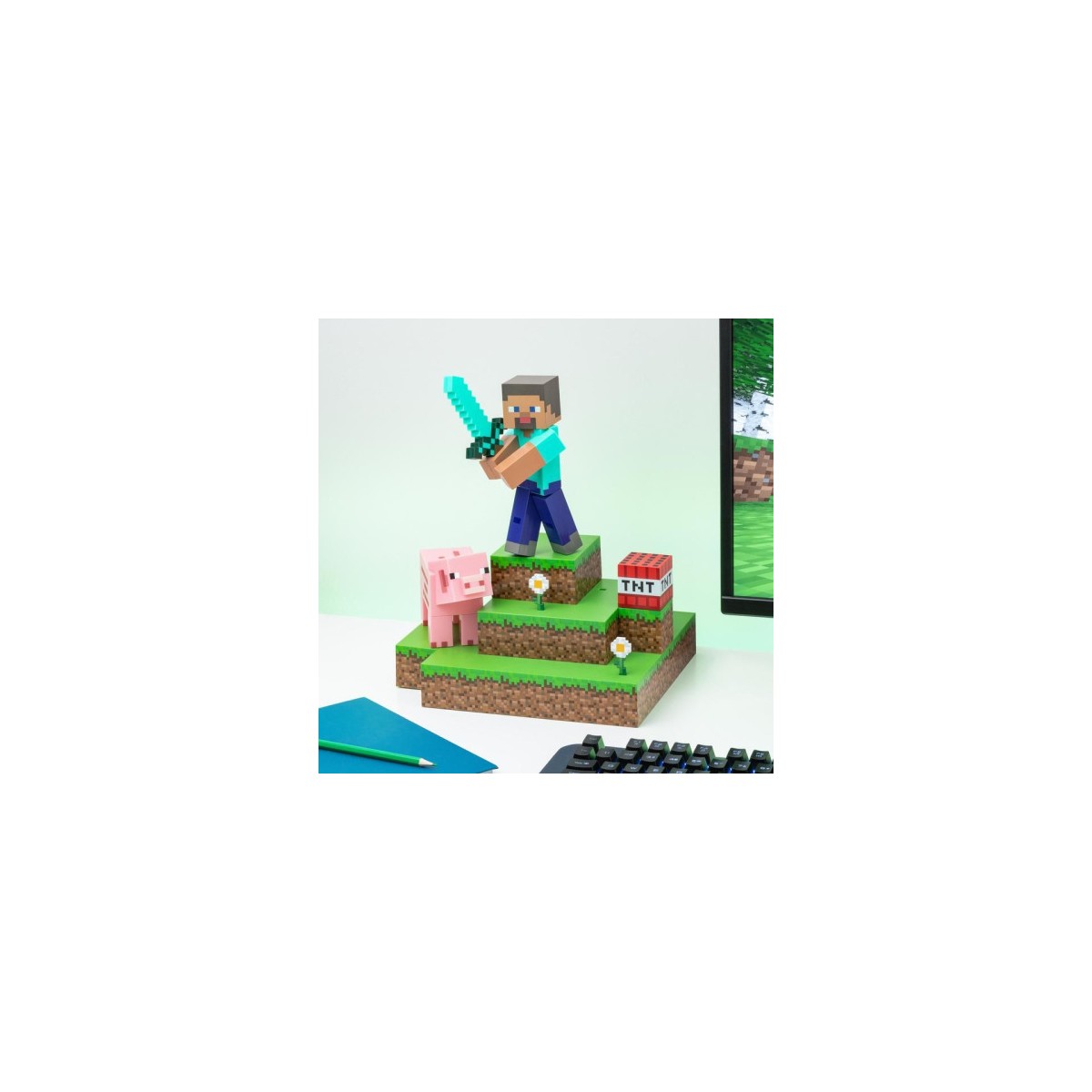 LaMPARA DIORAMA MINECRAFT STEVE PALADONE PP9463MCF