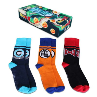 PACK DE 3 CALCETINES EN CAJA REGALO DRAGON BALL LOGOS TALLA 40 45 GEEK NA 9596