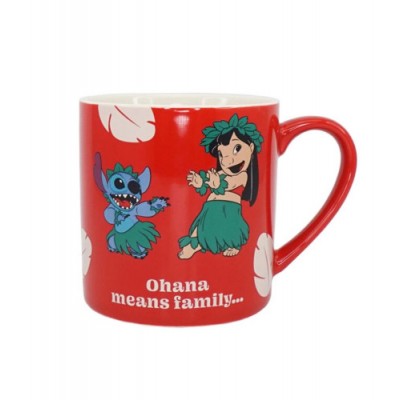 TAZA LILO STITCH OHANA MEANS FAMILY 310 ML HALF MOON BAY MUGBDC51