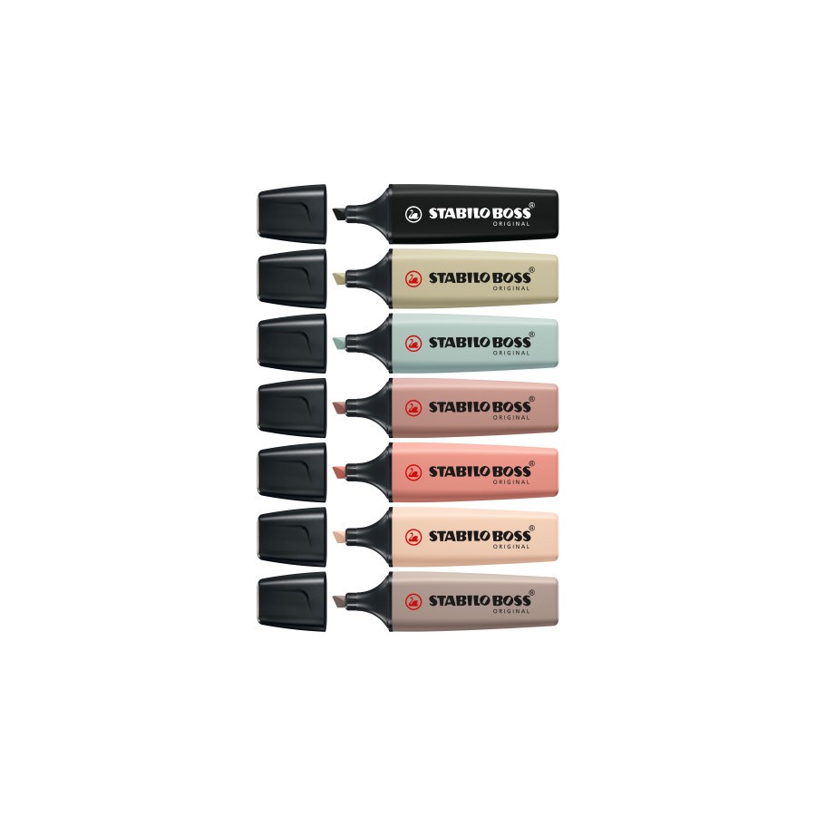 14846-STABILO BOSS NatureColors marcador 6 pieza(s) Punta de cincel Negro, Bronce, Verde, Gris, Verde claro