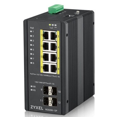 Zyxel RGS200 12P Gestionado L2 Gigabit Ethernet 10 100 1000 Energia sobre Ethernet PoE Negro