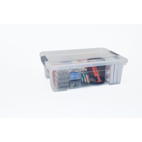 15019-CAJA DE ALMACENAJE CON TAPA 10 LITROS 28X40X13CM PP TRANSPARENTE ARCHIVO 2000 CP1482010 CS TP