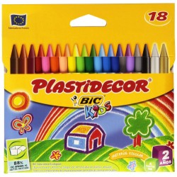 1504-ESTUCHE 18 CERAS DE COLOR QUE NO ENSUCIAN PLASTIDECOR 8757712
