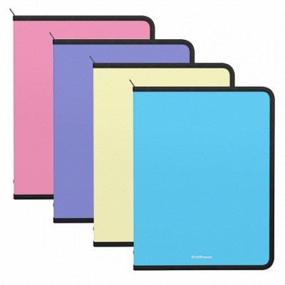 CARPETA POLIPROPILENO CON CREMALLERA MATT PASTEL A4 COLORES SURTIDOS ERICH KRAUSE 50356