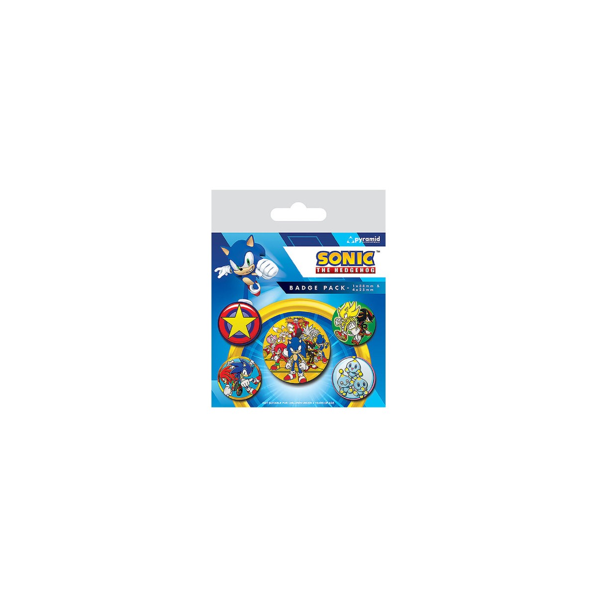 SET DE CHAPAS 5 UNIDADES SONIC THE HEDGEHOG SPEED TEAM MEDIDAS 1 X 38 CM 4 X 25CM PYRAMID BP80804