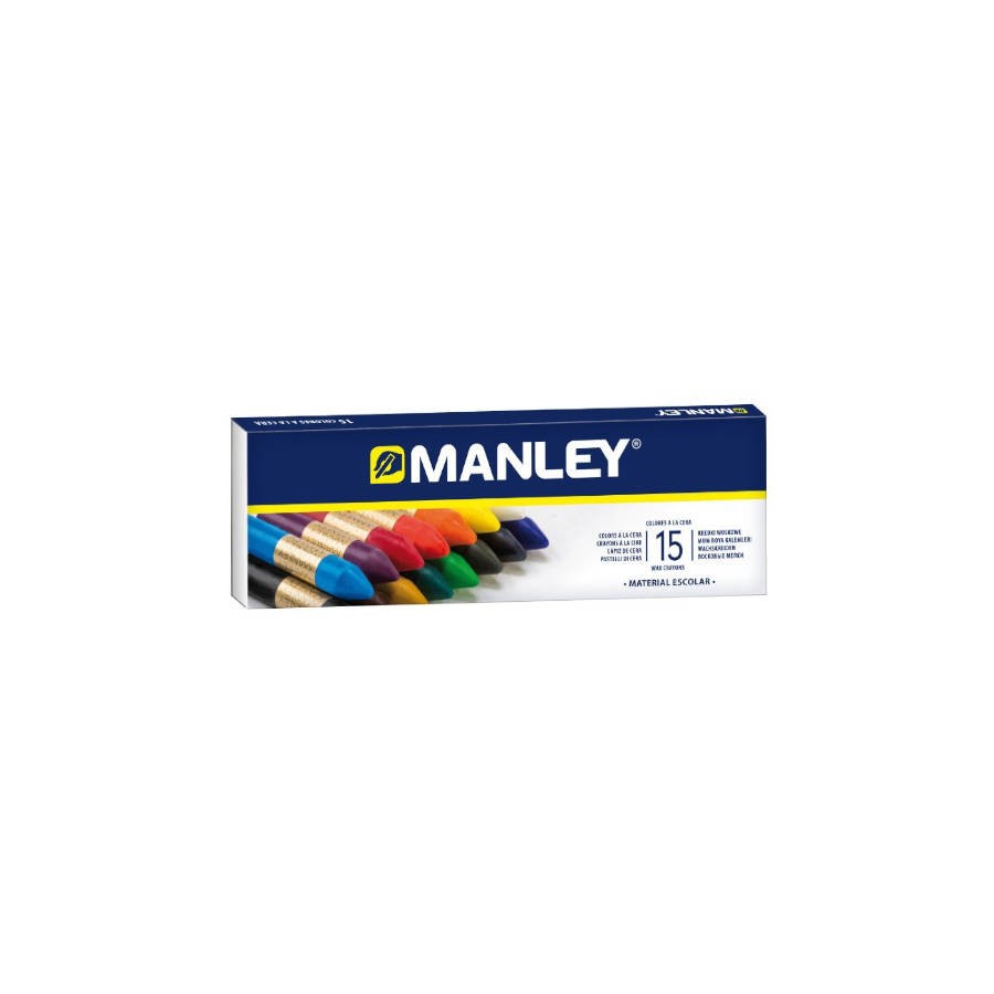 1525-ESTUCHE DE 15 UNIDADES CERAS BLANDAS COLORES SURTIDOS MANLEY MNC00055