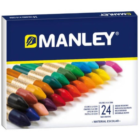 1526-ESTUCHE DE 24 UNIDADES CERAS BLANDAS COLORES SURTIDOS MANLEY MNC00066