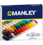1526-ESTUCHE DE 24 UNIDADES CERAS BLANDAS COLORES SURTIDOS MANLEY MNC00066