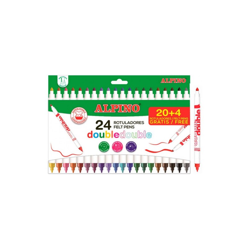1529-CAJA 20+4 ROTULADORES DE COLORES DOBLE PUNTA ALPINO AR002058N 1529-CAJA 20+4 ROTULADORES DE COLORES DOBLE PUNTA ALPINO AR002058N