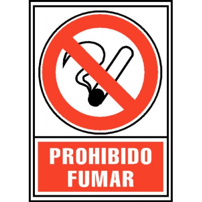 SENAL PROHIBIDO FUMAR 210X297MM PVC ROJO ARCHIVO2000 6174 02 RJ