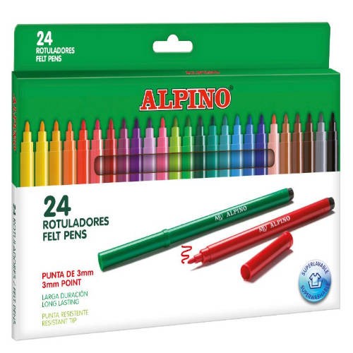 1531-ESTUCHE 24 UNIDADES ROTULADORES PUNTA FINA COLORES SURTIDOS ALPINO AR001003N