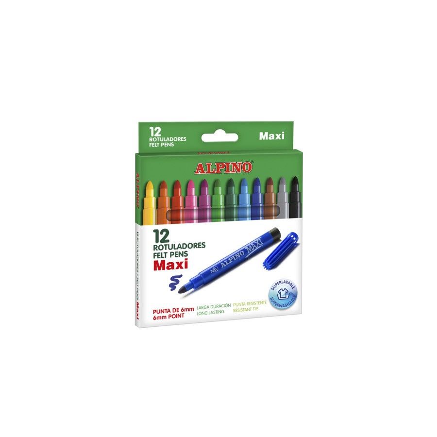 1532-ESTUCHE 12 UNIDADES ROTULADORES PUNTA GRUESA COLORES SURTIDOS ALPINO AR000006N 1532-ESTUCHE 12 UNIDADES ROTULADORES PUNTA GRUESA COLORES SURTIDOS ALPINO AR000006N