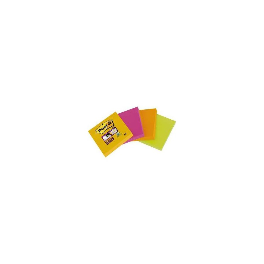 15516-PACK 4 BLOCS 45 HOJAS NOTAS ADHESIVAS 47,6X47,6MM SUPER STICKY COLORES SURTIDOS 6910SSS-YPOG-EU POST-IT 7100172209