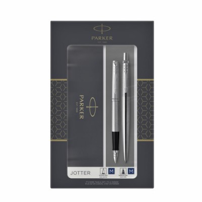 SET JOTTER DUO PLUMA BOLiGRAFO ACERO CT PARKER 2093258