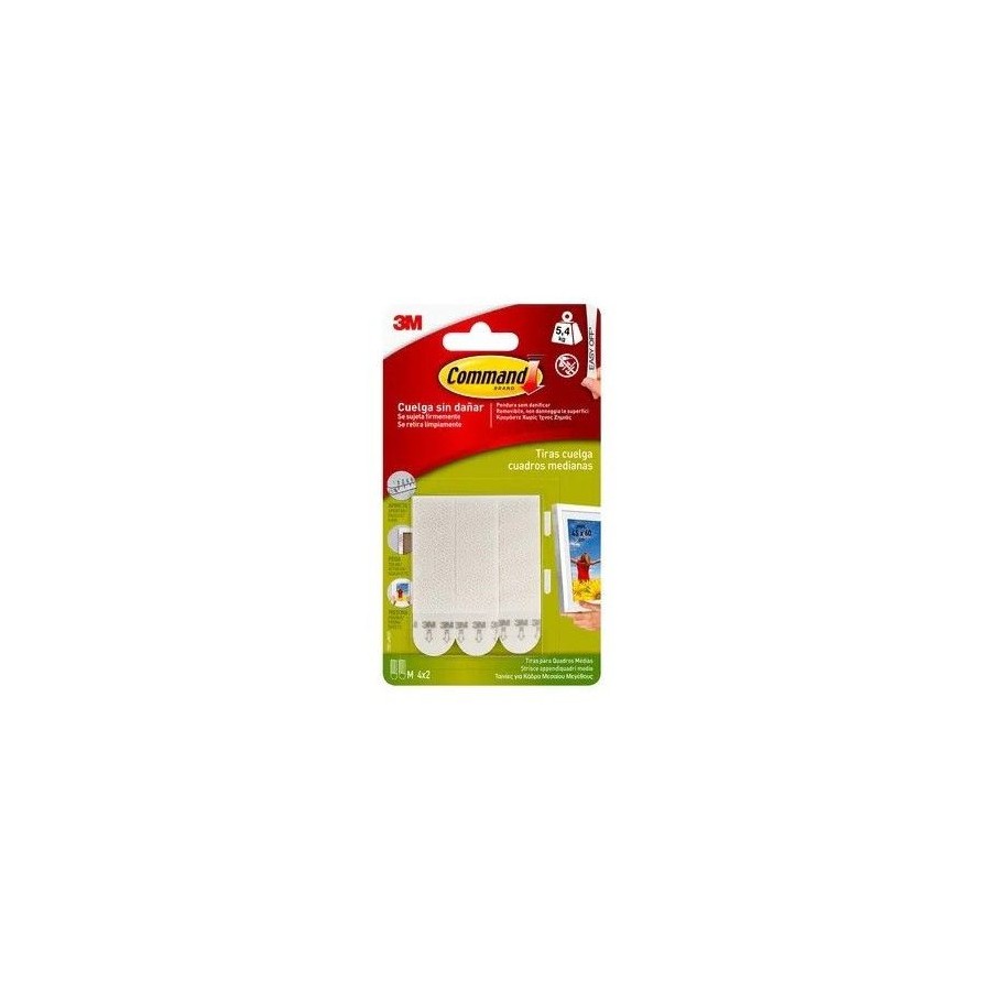 15709-BLISTER TIRAS ADHESIVAS MEDIANAS PARA CUADROS HASTA 5,4KG COMMAND 17201 3M 7100127044
