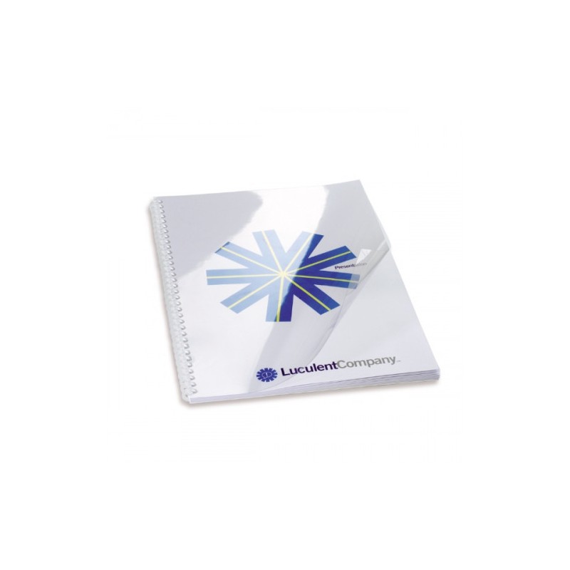 1582-CAJA DE 100 CUBIERTAS PVC TRANSPARENTE FORMATO A4 DE 180 MICRAS CRISTAL GBC CE011880E