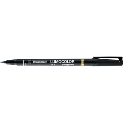 MARCADOR LUMOCOLOR PERMANENTE PUNTA SUPERFINA 04MM NEGRO STAEDTLER 313 9