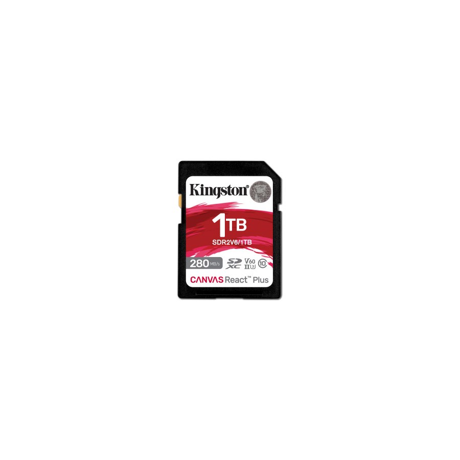 16031-Kingston Technology Canvas React Plus 1 TB SDXC UHS-II Clase 10 16031-Kingston Technology Canvas React Plus 1 TB SDXC UHS-II Clase 10