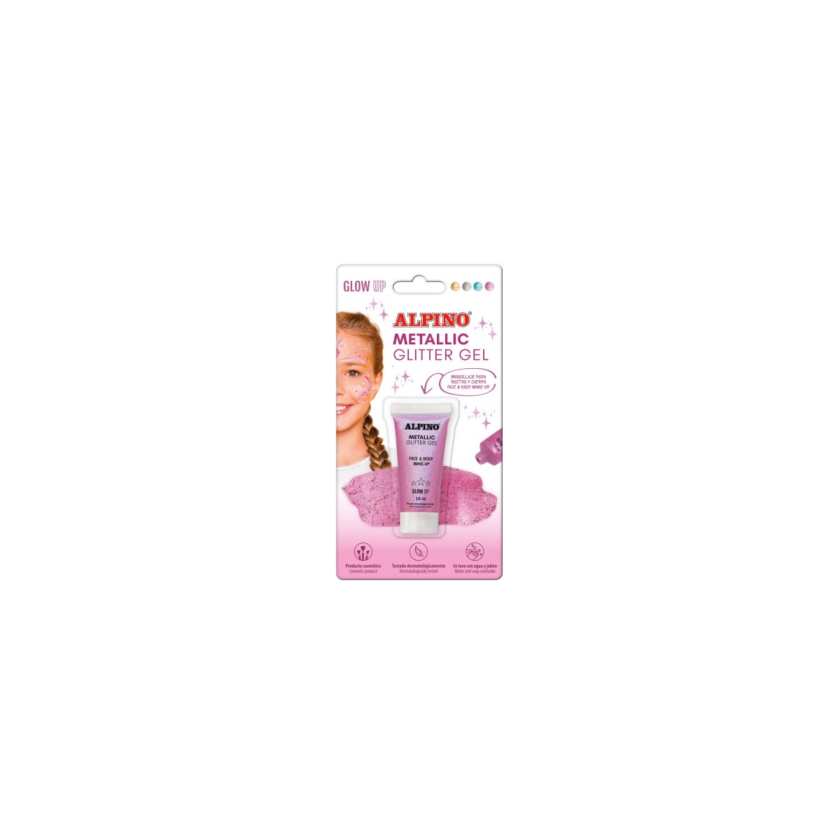 BLiSTER MAQUILLAJE CON COLOR Y PURPURINA GLITTER ROSA ALPINO DL000604