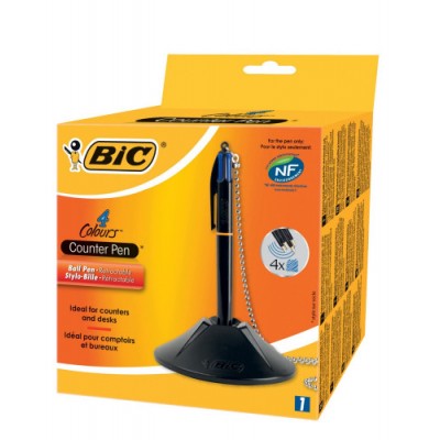 BOLIGRAFO 4 TINTAS COUNTER CON PEANA TRAZO 04 MM 4 TINTAS EN AZUL BIC 918515