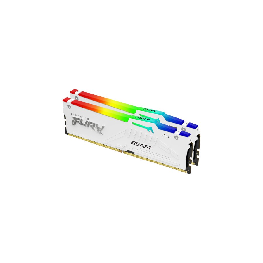 16777-MEMORIA KINGSTON 32GB KIT2 6000MT/S DDR5 CL30 FURY BEAST WHITE RGB XMP - KF560C30BWAK2-32 16777-MEMORIA KINGSTON 32GB KIT2 6000MT/S DDR5 CL30 FURY BEAST WHITE RGB XMP - KF560C30BWAK2-32