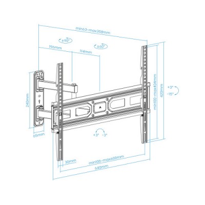 TooQ Soporte de pared para pantallas 37 70