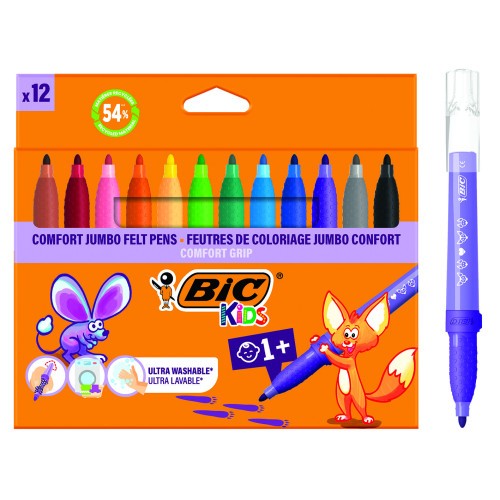 17216-ESTUCHE 12 ROTULADORES CONFORT JUMBO ROTULADORES BIC 517250