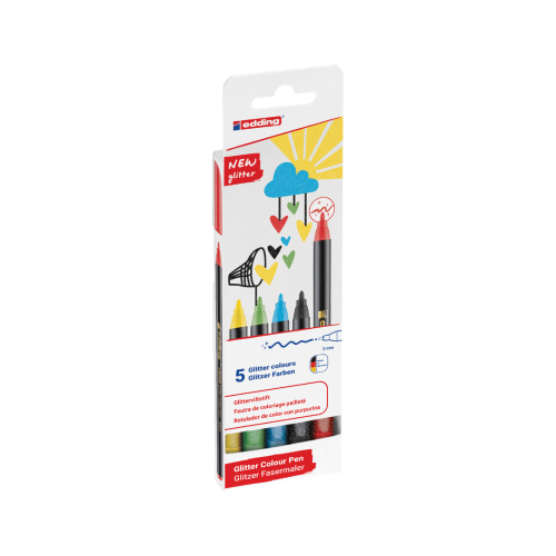 17243-Edding 4-1200-5-3 rotulador Aqua, Negro, Verde claro, Rojo, Amarillo 1 pieza(s)