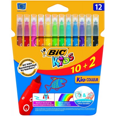 BIC Kid Couleur rotulador Medio Multicolor 12 piezas