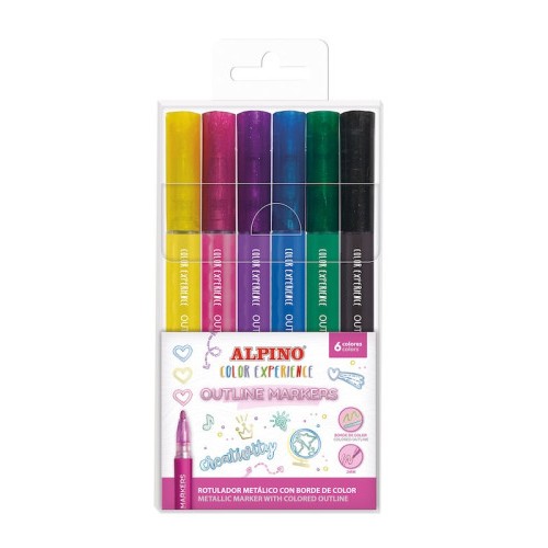 17326-Alpino AR001044 marcador 6 pieza(s) Punta redonda Colores surtidos