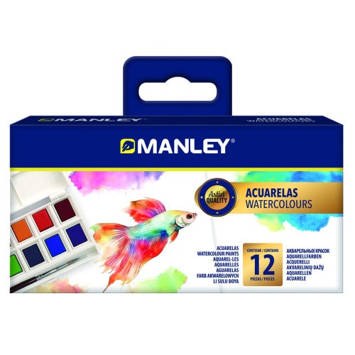 17341-ESTUCHE ACUARELA 12 COLORES MANLEY MAQ00012