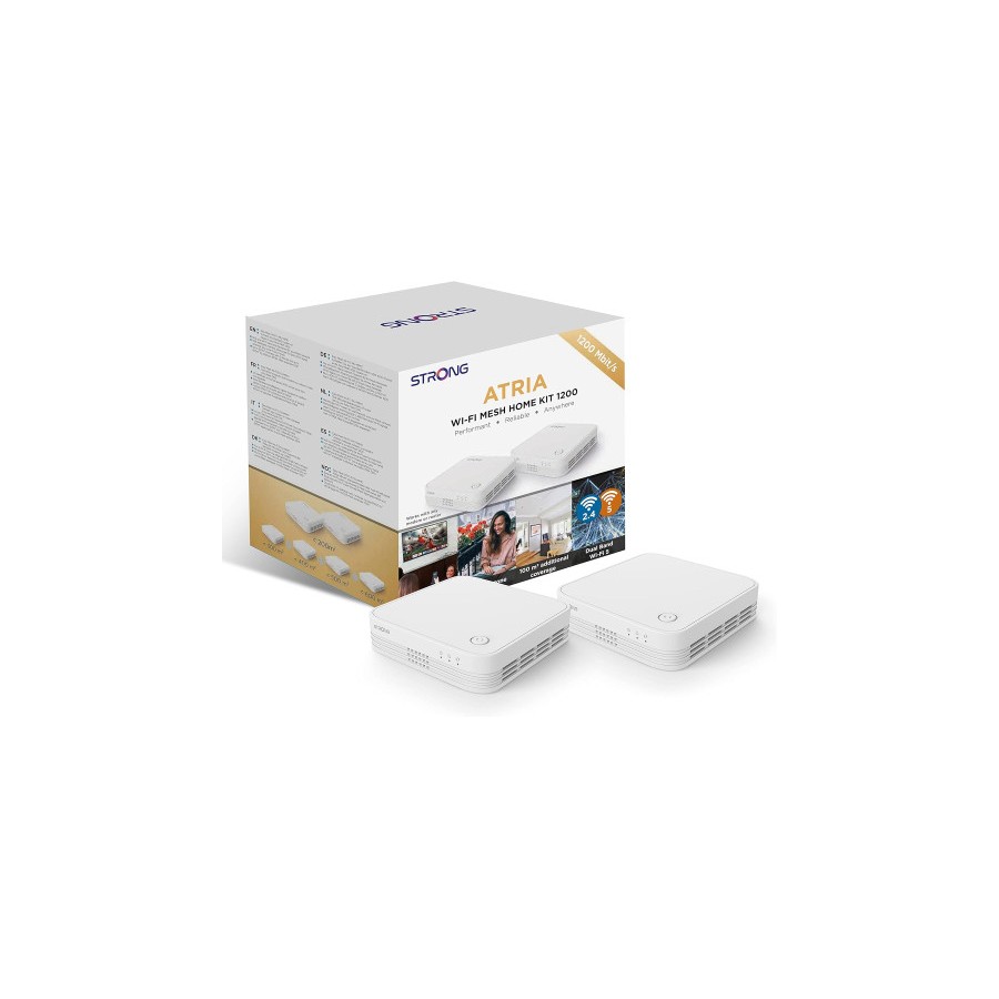 17494-Strong WI-FI MESH HOME KIT 1200 sistema Wi-Fi Mesh (Wi-Fi en malla) Doble banda (2,4 GHz / 5 GHz) Wi-Fi 5 (802.11a 17494-Strong WI-FI MESH HOME KIT 1200 sistema Wi-Fi Mesh (Wi-Fi en malla) Doble banda (2,4 GHz / 5 GHz) Wi-Fi 5 (802.11a