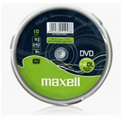 MAXELL DVD 85 GB GRABABLE DOBLE CAPA TARRINA 10 UNIDADES 4X