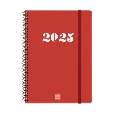 AGENDA 2025 BASIC MY E10 155X212MM SEMANA VISTA HORIZONTAL ROJO FINOCAM 743503025