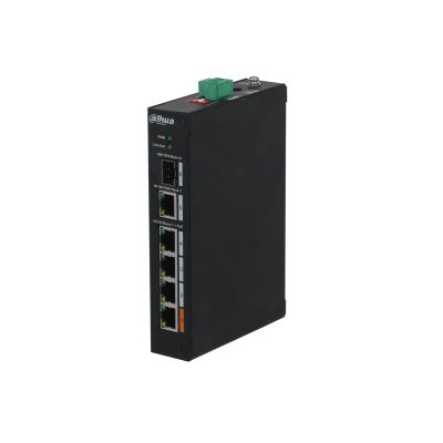 DAHUA DH PFS3106 4ET 60 V2 SWITCH POE INDUSTRIAL NO GESTIONABLE 4 PUERTOS 100MBPS 2 PUERTOS COMBO GIGABIT MODO CCTV