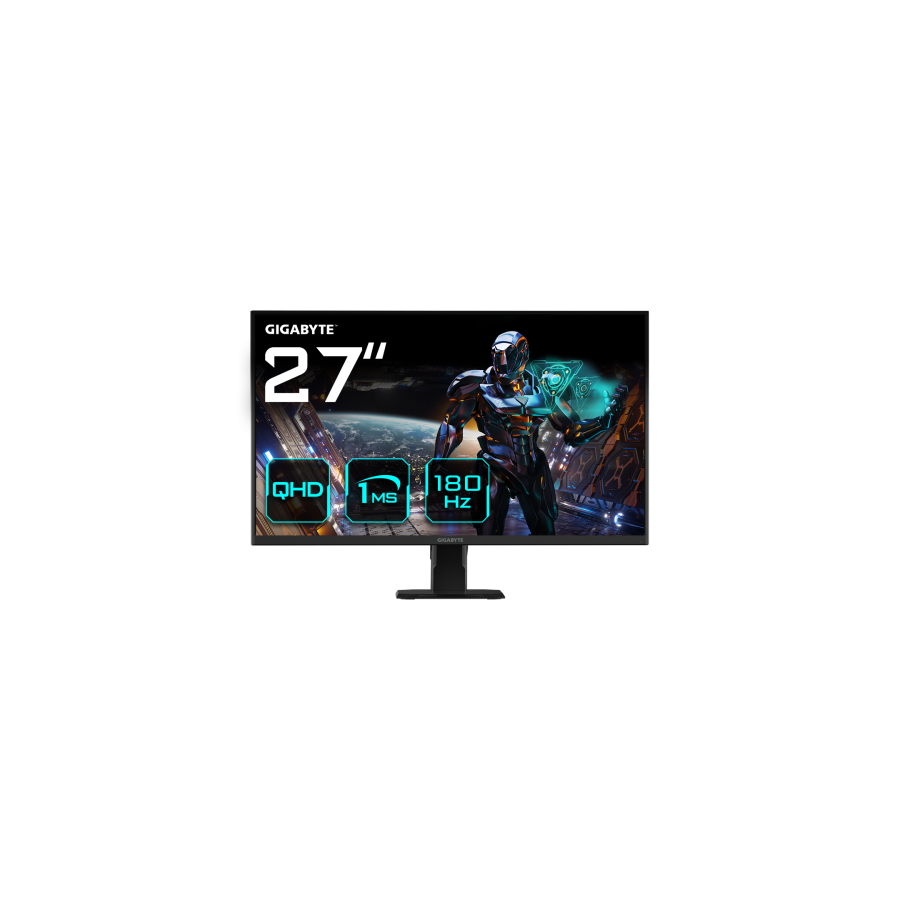 17956-GIGABYTE GS27QA 27" Monitor de Juego QHD - 2560 x 1440 (QHD), 180Hz, 1ms, 300 cd/m2, FreeSync, HDR Ready, HDMI 2.0