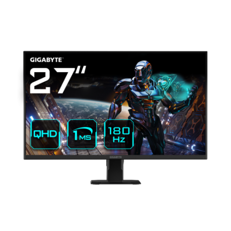 17956-GIGABYTE GS27QA 27" Monitor de Juego QHD - 2560 x 1440 (QHD), 180Hz, 1ms, 300 cd/m2, FreeSync, HDR Ready, HDMI 2.0