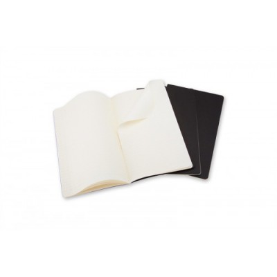 SET DE 3 LIBRETAS CAHIER NEGRAS P 9X14CM RAYAS MOLESKINE QP311