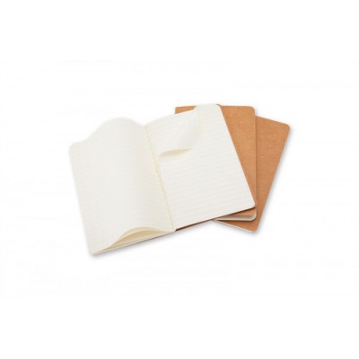 SET DE 3 LIBRETAS CAHIER MARRoN KRAFT P 9X14CM RAYAS MOLESKINE QP411