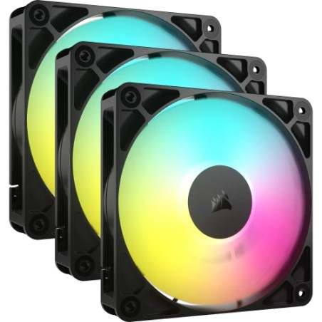 18011-Corsair RS120 ARGB Carcasa del ordenador Ventilador 12 cm Negro 3 pieza(s)