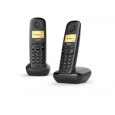 Gigaset A170 Duo Telefono DECT analogico Negro Identificador de llamadas