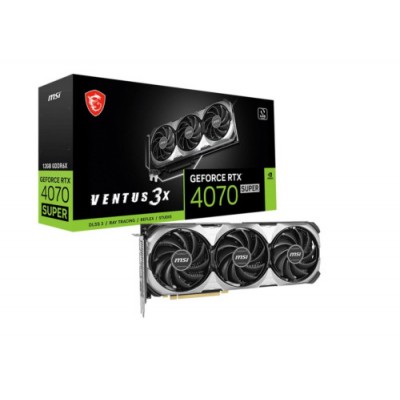 VGA MSI RTX 4070 SUPER 12G VENTUS 3XNVRTX4070SUPER12GBGDDR6X192BIT3DP1HDMITORX FAN 403 VENTILADORES