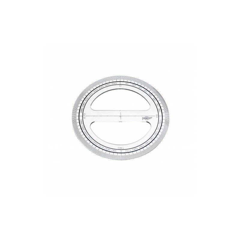 1910-CIRCULO TRANSPARENTE EN PLASTICO INYECTADO GRADUADO Y BISELADO 12 CM. FAIBO 220