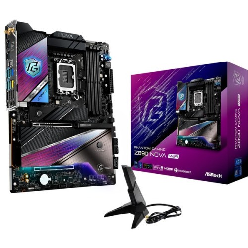 19399-PLACA ASROCK Z890 NOVA WIFI,INTEL,1851,Z890,4DDR5,256GB,1HDMI+2THUNDERBOLT,4SATA3+4M.2,1X5 +1X2.5 GBLAN,WIFI7+BT5.