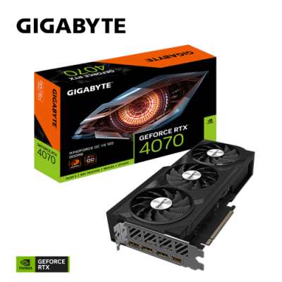 VGA GIGABYTE GV N4070WF3OCV2 12GDNVRTX4070GDDR6X12GB192BITHDMI3DPWINDFORCE 3X 3 VENTILADORES