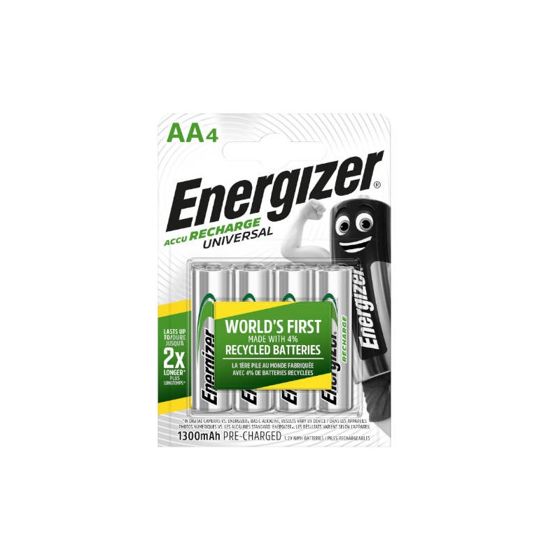 1968-BLISTER 4 PILAS RECARGABLES UNIVERSAL POTENCIA 1300 MAH TIPO HR6 ENERGIZER E301376000 1968-BLISTER 4 PILAS RECARGABLES UNIVERSAL POTENCIA 1300 MAH TIPO HR6 ENERGIZER E301376000