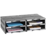19709-MODULO SOSTENIBLE DE CLASIFICACION 4 COMPARTIMENTOS 360X600X165 MM. COLOR NEGRO ARCHIVO 2000 6522 NE
