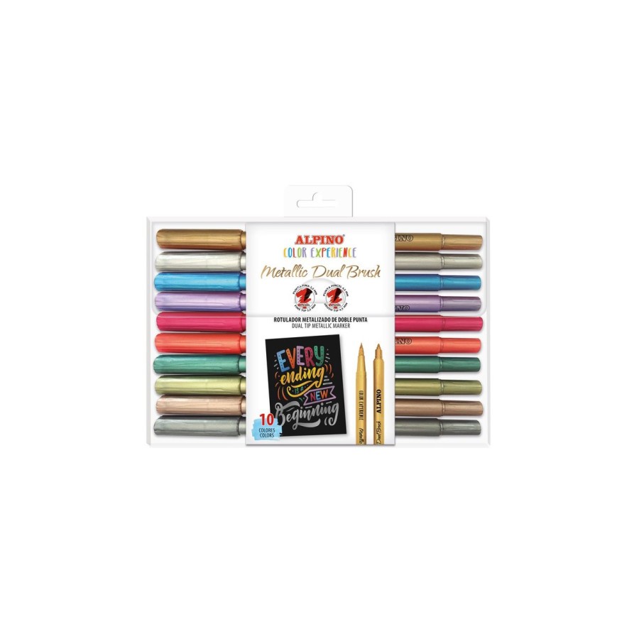 19914-ESTUCHE 10 ROTULADORES METALLIC DUAL BRUSH LETTERING ALPINO AR001091 19914-ESTUCHE 10 ROTULADORES METALLIC DUAL BRUSH LETTERING ALPINO AR001091