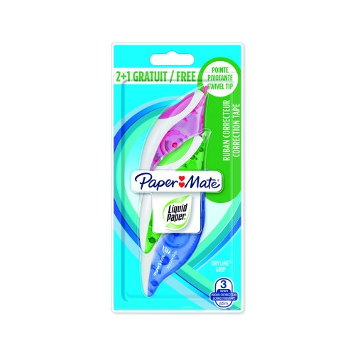 19950-CORRECTOR DRYLINE GRIP BL 2+1 PAPER MATE 2027780