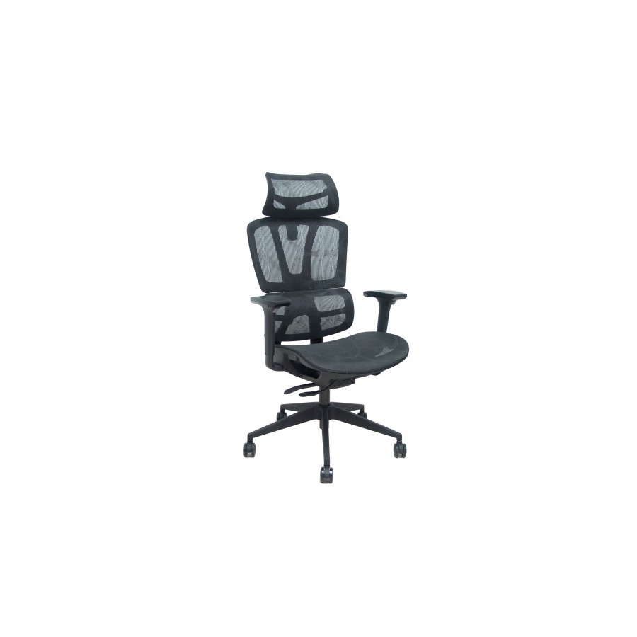 19952-SILLA PRO537 TRASLACK MALLA NEGRA BRAZOS 3D RUEDAS NAILON 60 MM FOROL BY PIQUERAS Y CRESPO 537TKM840B3DRN60